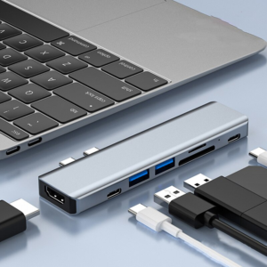 Adaptador Hub Usb Tipo C 7 Em 2 para Macbook