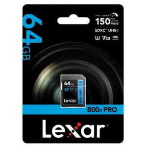 Cartão de Memória Lexar 64GB SDXC 800x PRO
