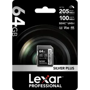 Cartão SD Lexar 64Gb Silver Plus