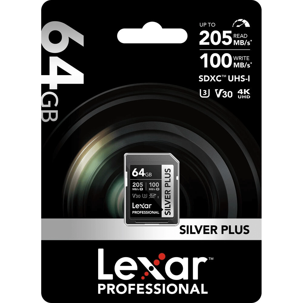 Cartão SD Lexar 64Gb Silver Plus