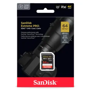 Cartão SD Sandisk 64 GB EXTREME PRO 200MB/s