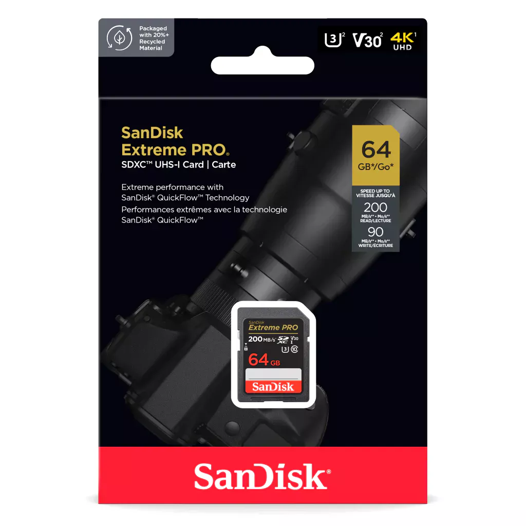 Cartão SD Sandisk 64 GB EXTREME PRO 200MB/s