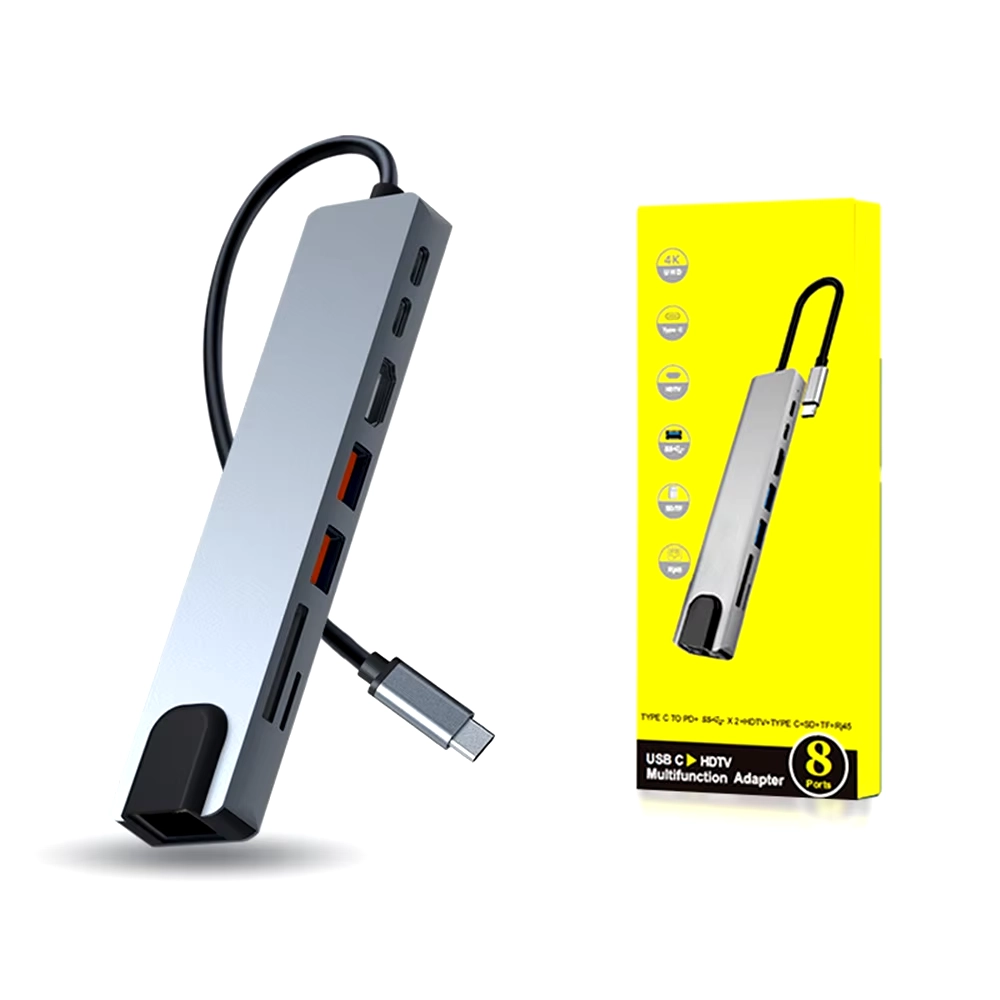 HUB para Macbook USB-C Leitor SD 8 in 1 Thunderbolt