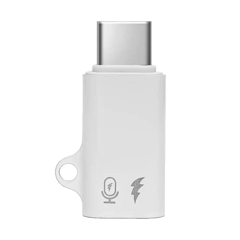 Adaptador Microfone de Áudio Lightning para Tipo C iPhone 15,16