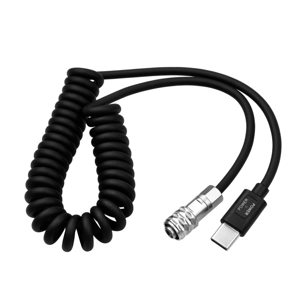 Cabo Espiral USB-C x 2 Pinos para Blackmagic BMPCC 4K e 6K