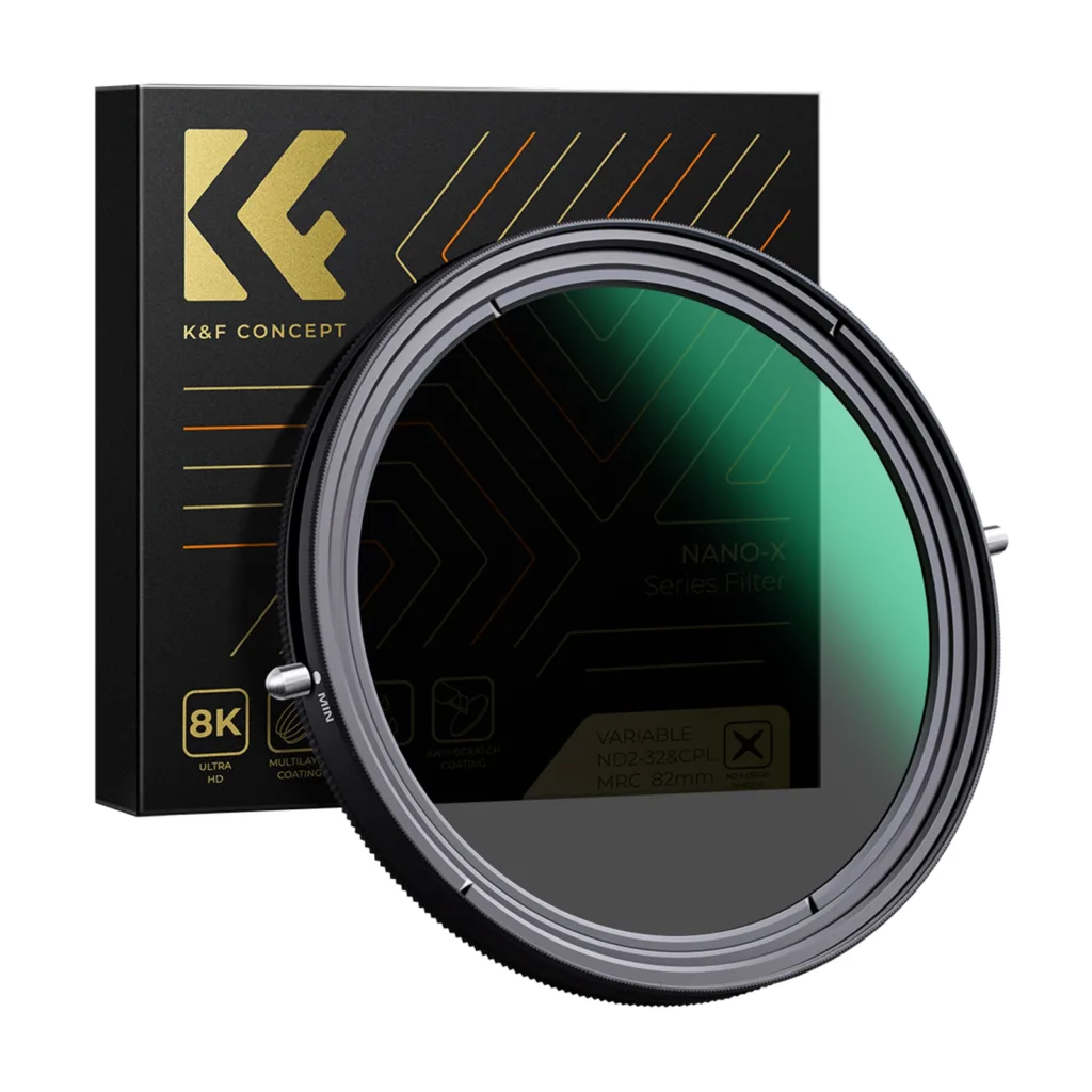 K&F Concept Filtro Variável e Polarizador 2em1 ND2-ND32 diâmetro 72mm