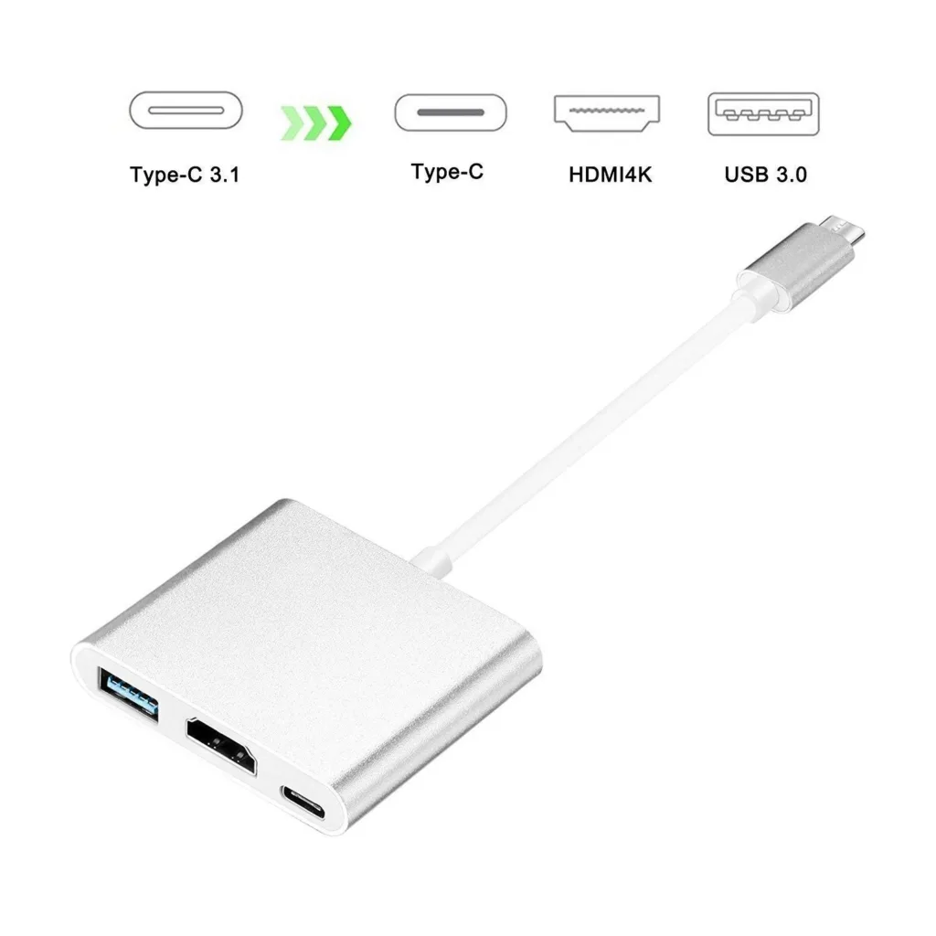 Adaptador 3 em 1 USB-C Hdmi OTG Compatível Com Macbook