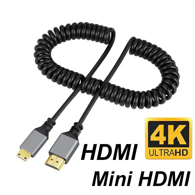 Cabo Flexível Espiral HDMI para Mini HDMI