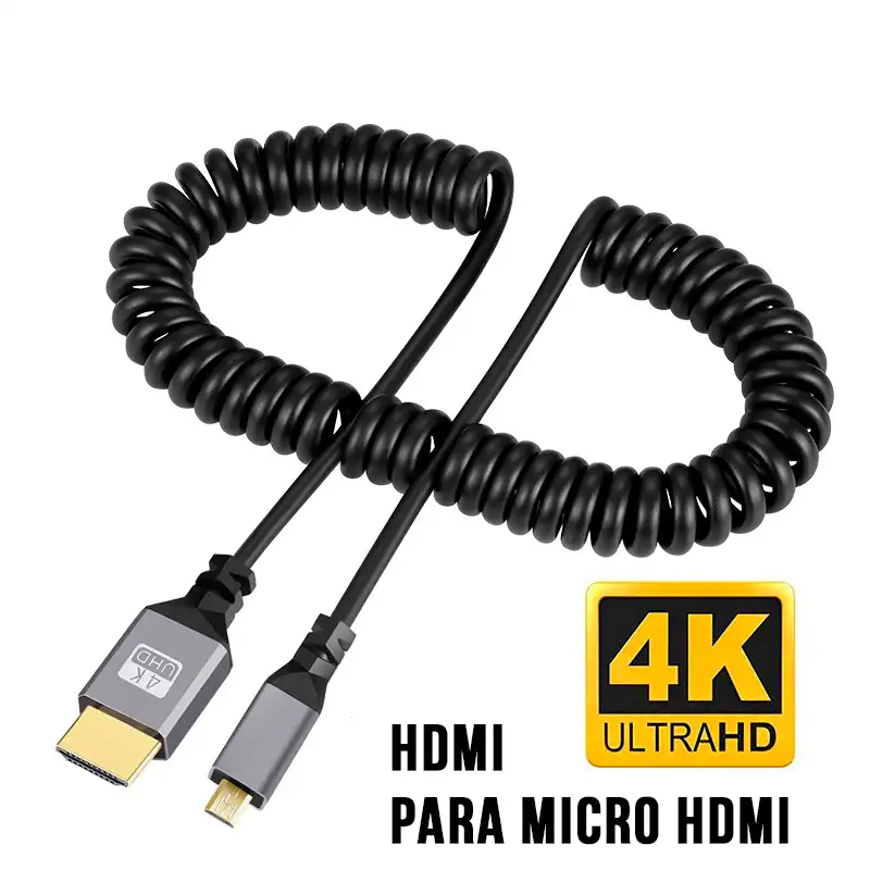 Cabo Flexível Espiral HDMI para Micro HDMI