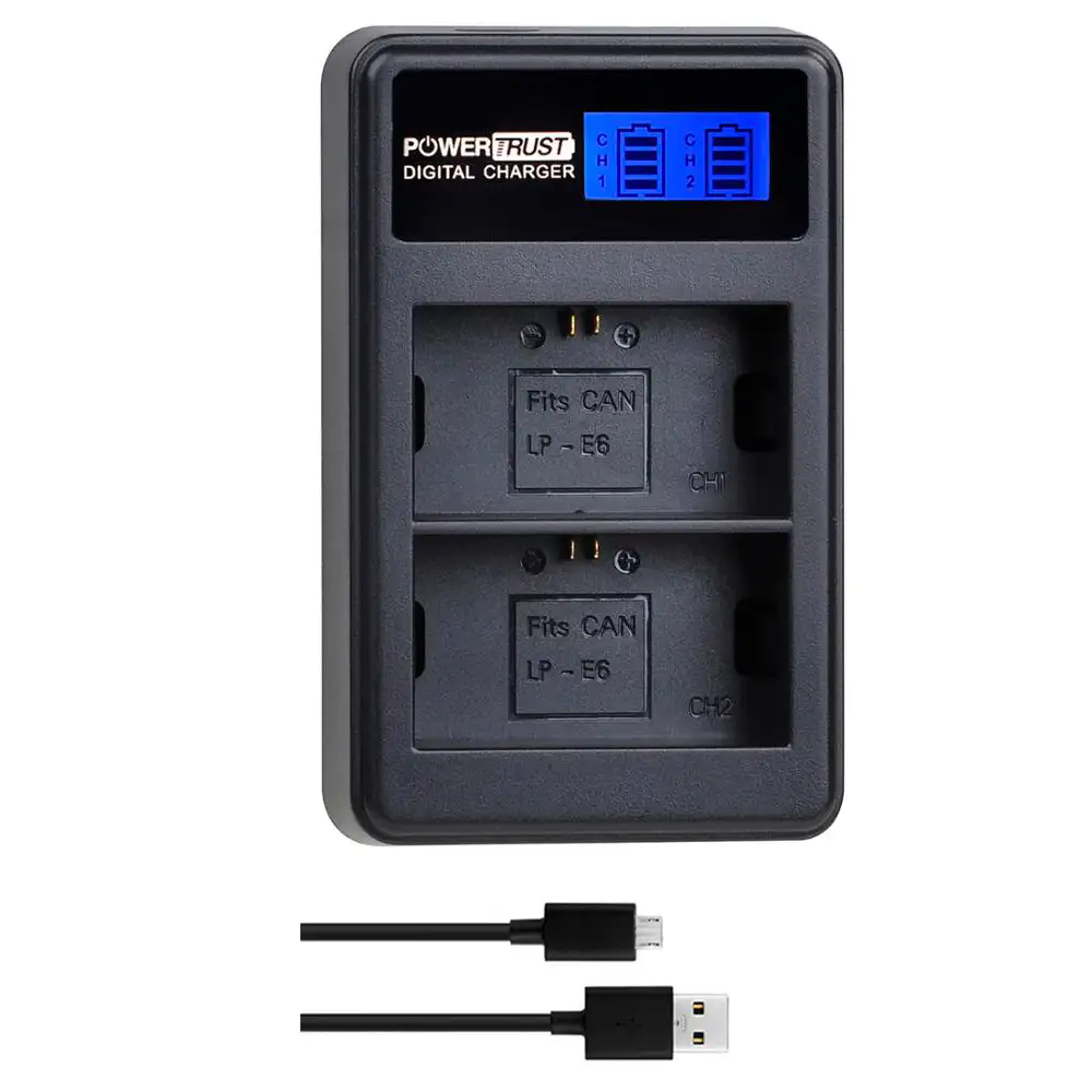 Carregador Duplo PowerTrust LP-E6 para Canon