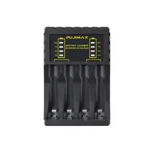 Carregador De Pilhas Portátil Pujimax AA/AAA Com Led Inteligente