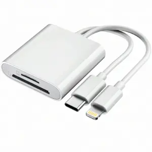Leitor de Cartão para Iphone Lightning e USB-C