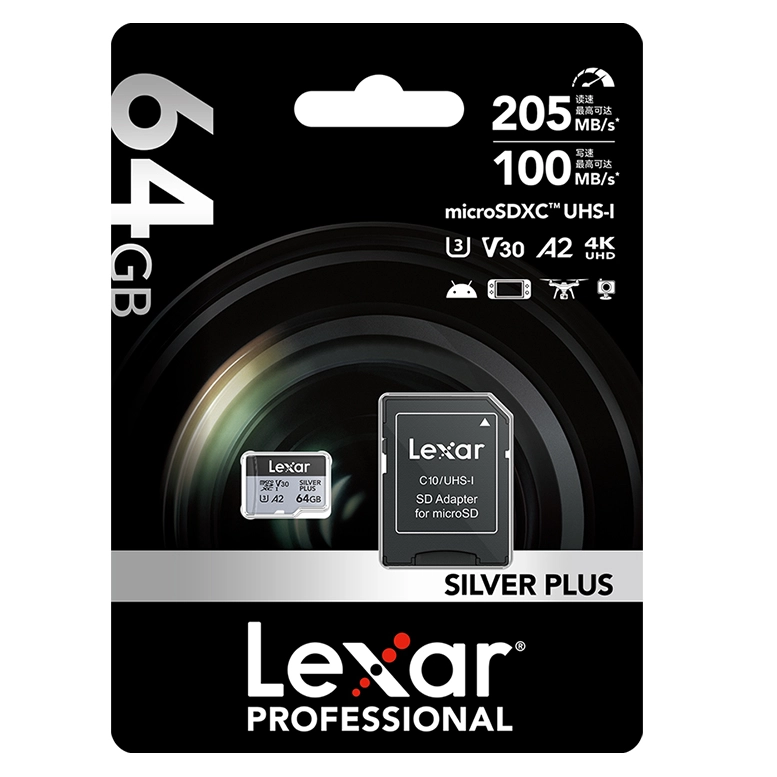 Cartão Lexar MicroSD 64gb Silver Plus