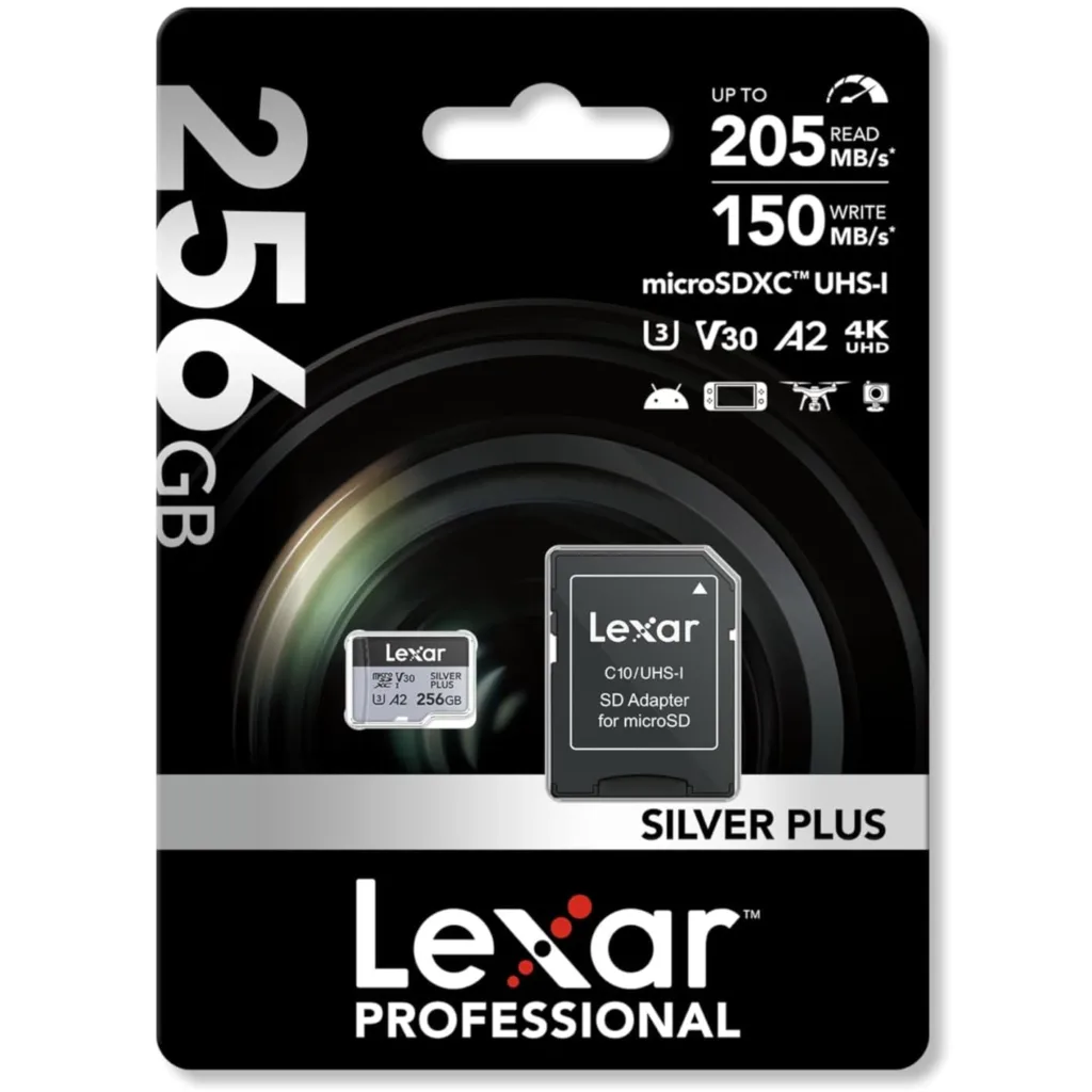 Cartão Lexar MicroSD 256gb Silver Plus