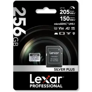 Cartão Lexar MicroSD 256gb Silver Plus