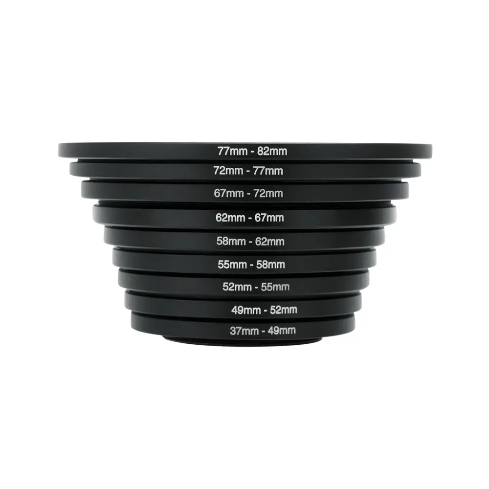 Anéis de Adaptadores de Filtro Step Up de 37 a 82mm