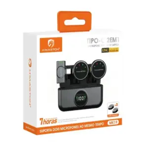Microfone de Lapela Sem Fio H'Maston MK19 USB-C