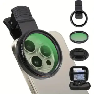 Filtro CPL Polarizador 52mm para Celular com Clipe + Estojo