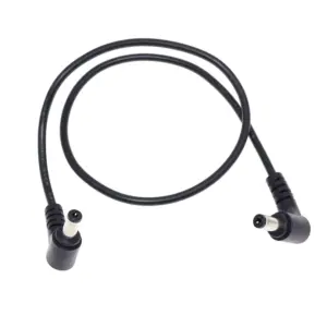 Cabo Adaptador DC 5,5 x 2,1 mm Macho para Macho em Ângulo L – 50 cm