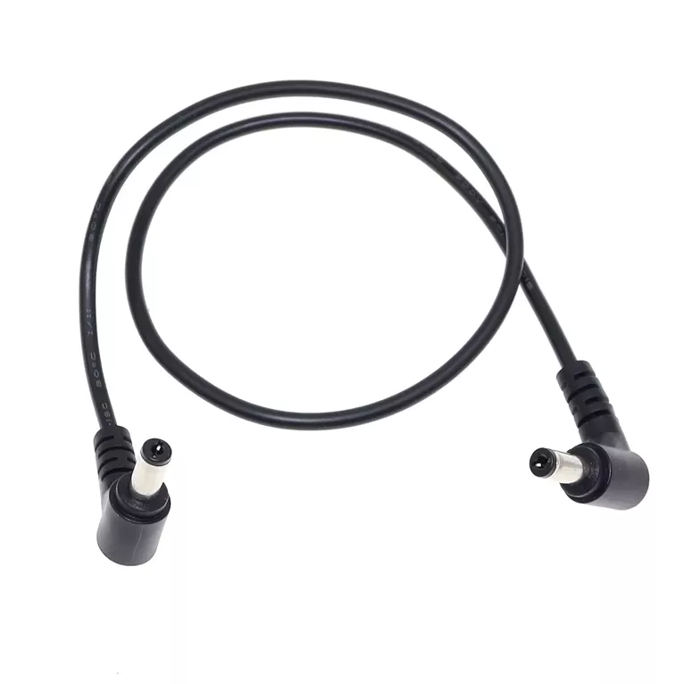 Cabo Adaptador DC 5,5 x 2,1 mm Macho para Macho em Ângulo L – 30 cm