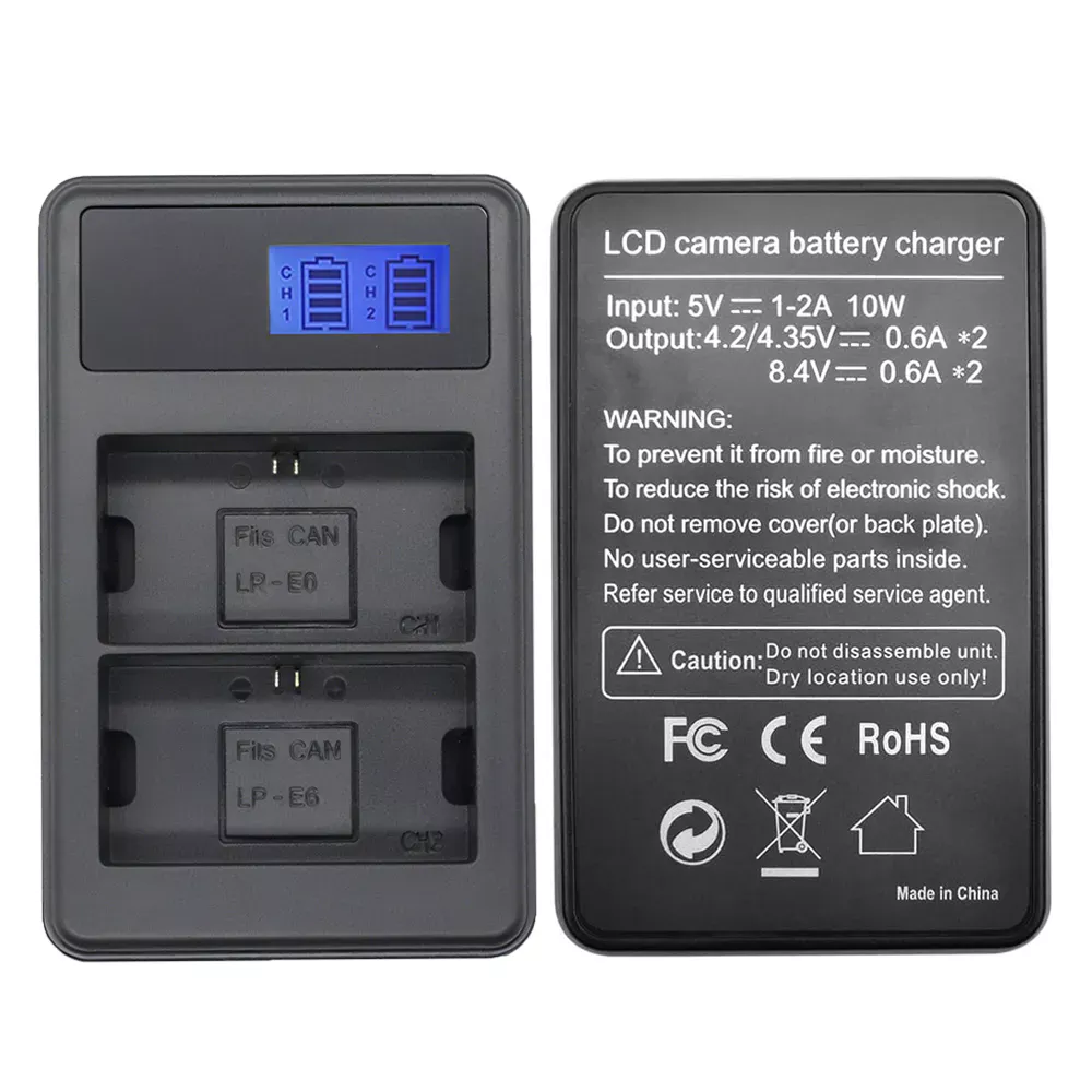 Carregador Duplo LCD para Baterias Canon LP-E6 / LP-E6N