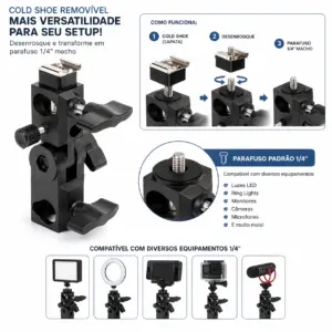 Adaptador Articulado YA 422 para Flash Speedlite e Sombrinha 1