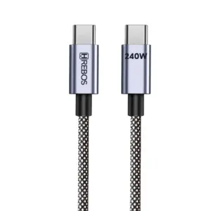 Cabo Hrebos CB 386C 240W Pro Cable Type C para Type C 1 Metro 1