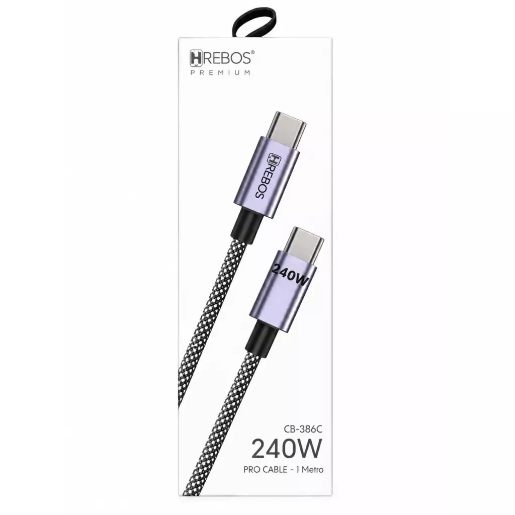 Cabo Hrebos CB-386C 240W Pro Cable Type-C para Type-C - 1 Metro