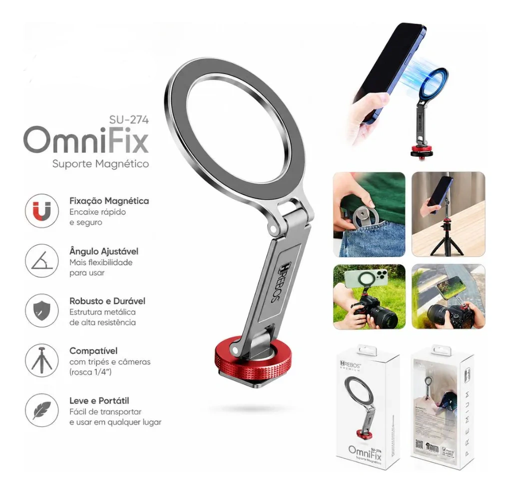 Suporte Magnético para Celular OmniFix Hrebos SU-274_3 Suporte Magnetico para Celular OmniFix Hrebos SU 274 3