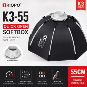 Softbox Octabox TRIOPO K3 55 Quick Release com Grid 2