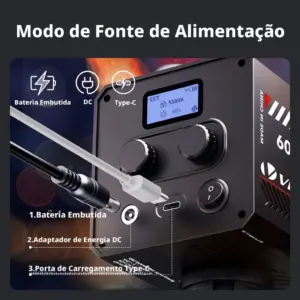 Luz LED COB Portatil VEDO 60W Bi Color 2800K–7500K com Bateria 10000mAh 3
