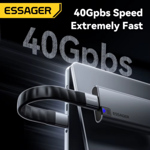 Cabo para SSD ESSAGER USB 4.0 USB-C 40Gbps 240W 5 Cabo para SSD ESSAGER USB 4.0 USB C 40Gbps 240W 1