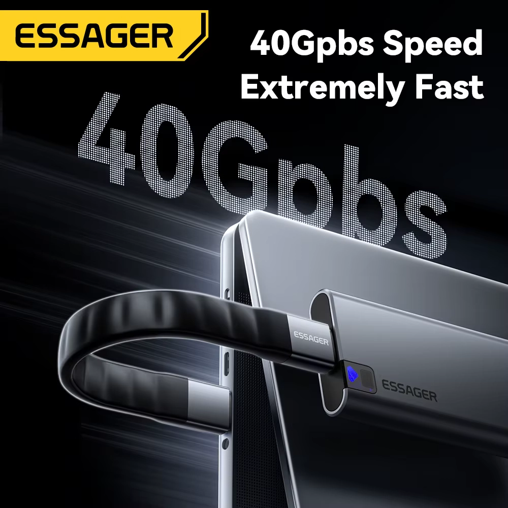 Cabo para SSD ESSAGER USB 4.0 USB-C 40Gbps 240W_1 Cabo para SSD ESSAGER USB 4.0 USB C 40Gbps 240W 1