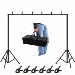 Suporte para Fundo Infinito Greika FT-2430 Portátil Desmontável com Bolsa — 2,40 m x 3 m 3 Suporte Fundo Infinito Greika FT 2430 Portatil Desmontavel Com Bolsa 2