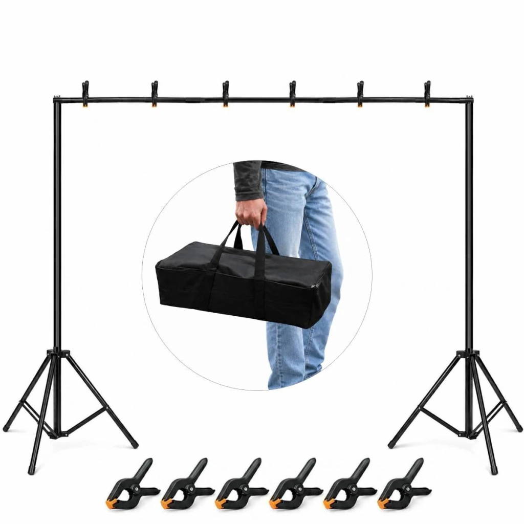 Suporte Fundo Infinito Greika FT-2430 Portátil Desmontável Com Bolsa_2 Suporte Fundo Infinito Greika FT 2430 Portatil Desmontavel Com Bolsa 2