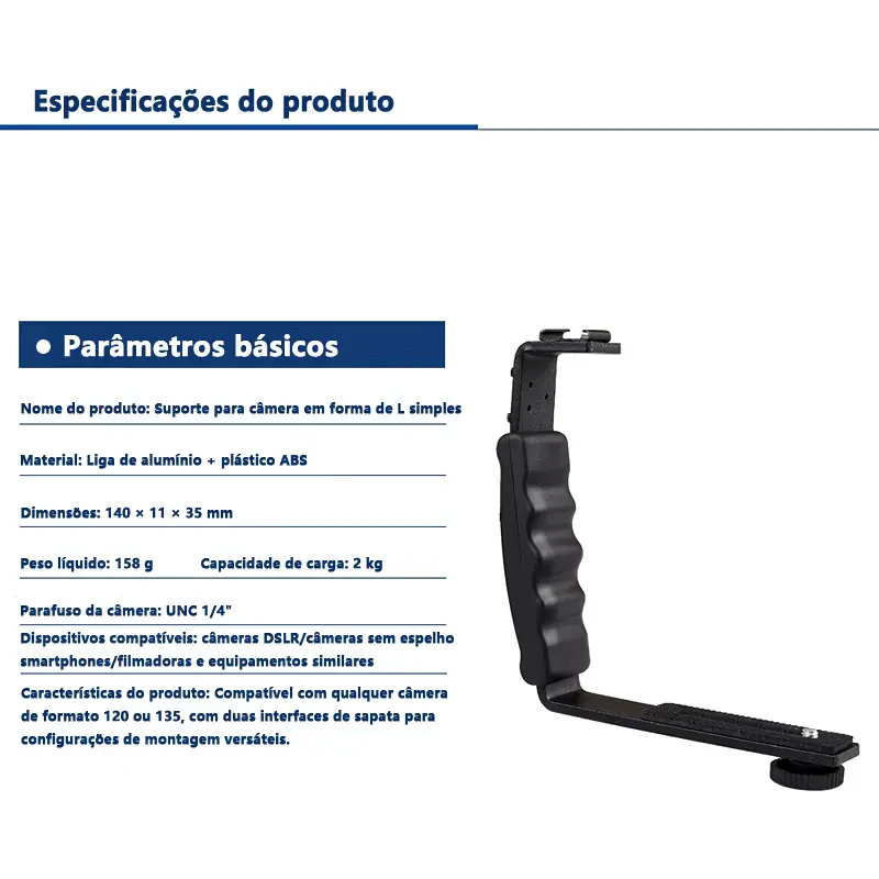 Handle Lateral para Gimbal com Encaixe para LED e Acessórios_3 Handle Lateral para Gimbal com Encaixe para LED e Acessorios 3
